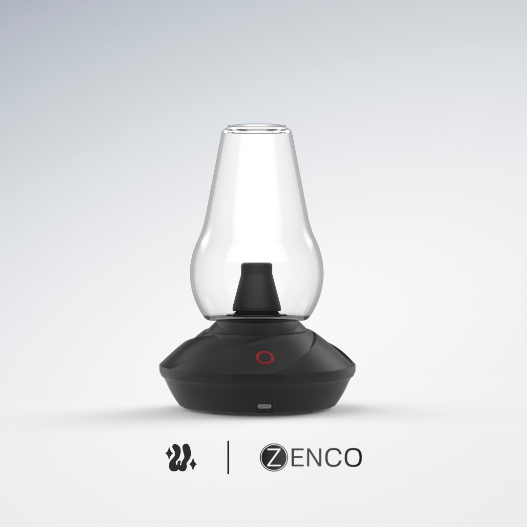 Zenco Uno, dispositivo de mesa que llena una copa de vidrio con vapor