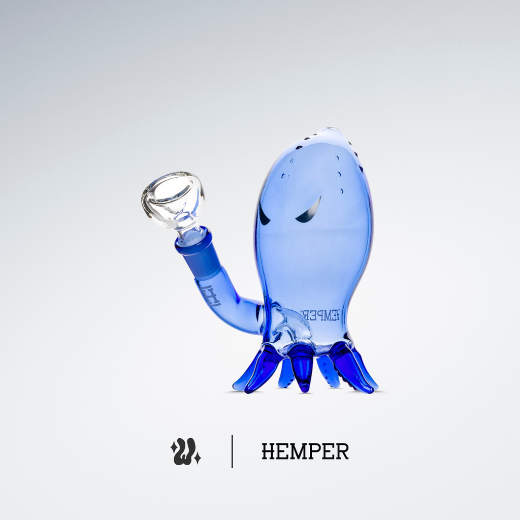 Bong Hemper Kraken en vidrio de borosilicato de 5 mm con pulpo envolvente