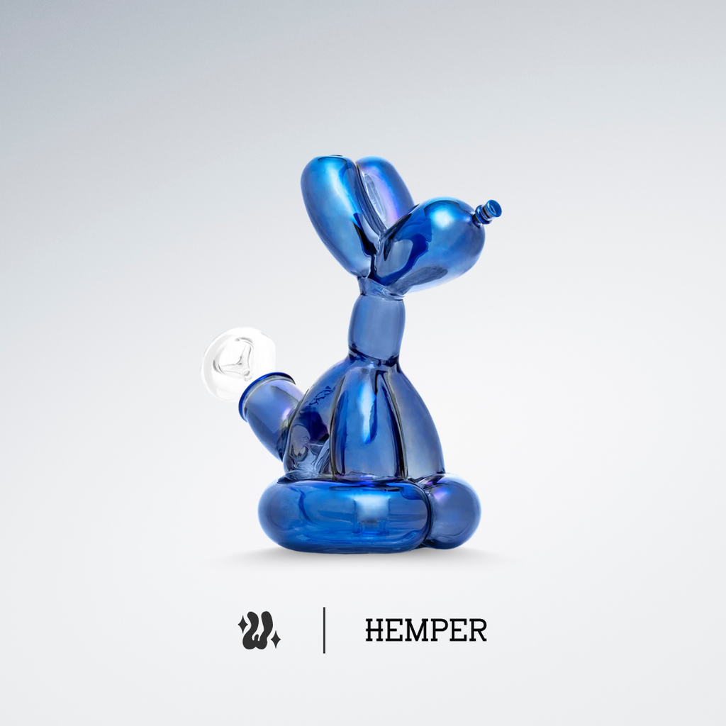 Bong Hemper Balloon Dog en vidrio de borosilicato de 5 mm con forma de perro globo