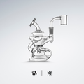 Mini Dab Rig MJ Arsenal Hydra en borosilicato con diseño Klein Cycler