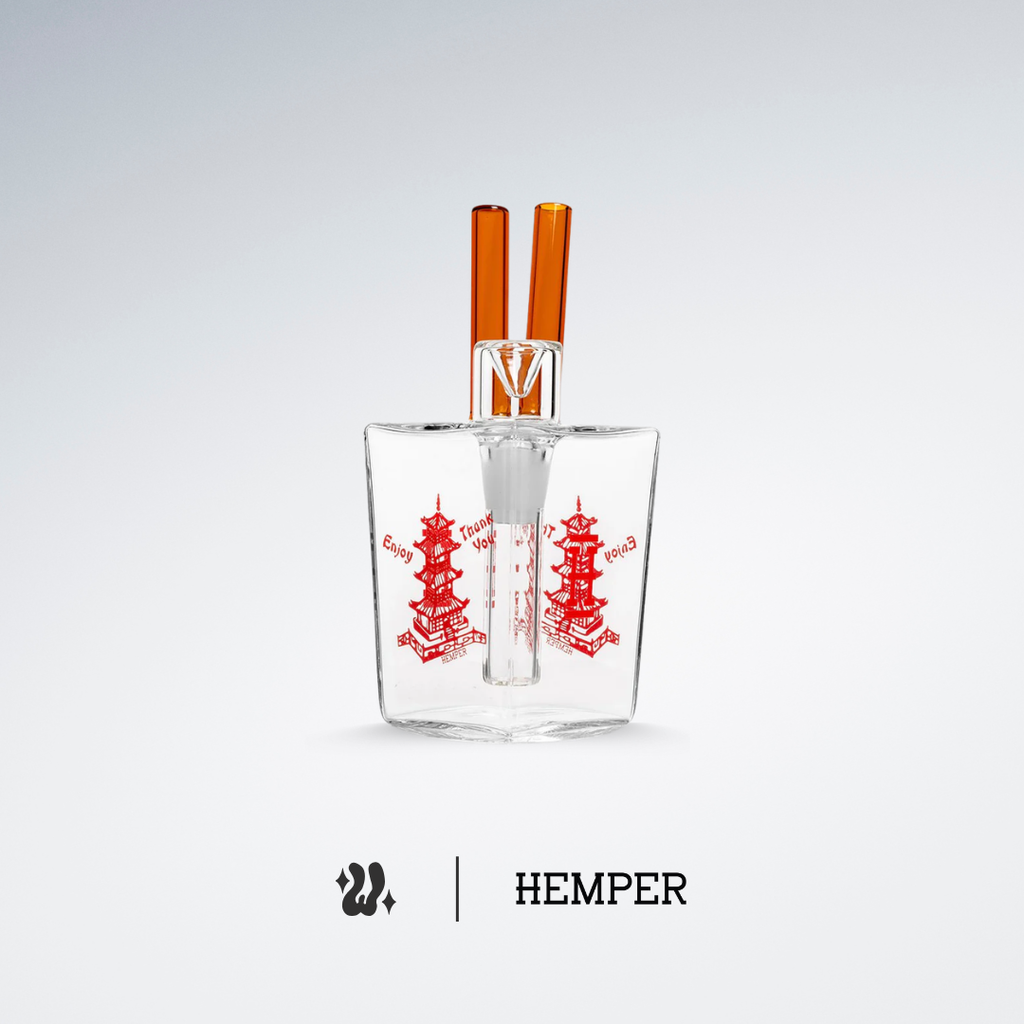 Bong Hemper Takeout con boquilla estilo palillos y downstem fijo con difusor
